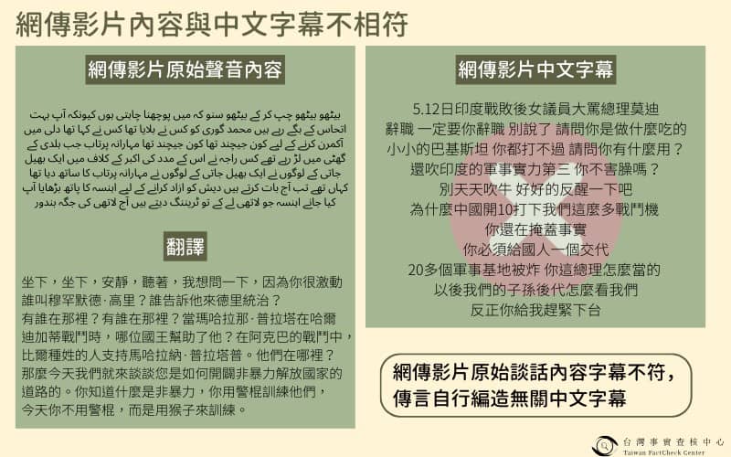 網傳影片內容與中文字幕不符/查核中心製圖