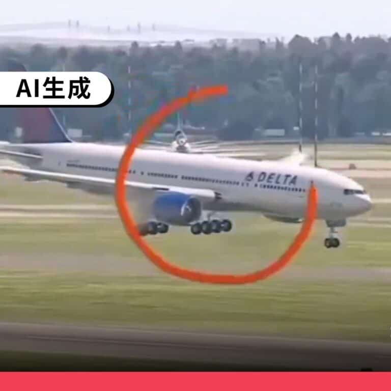 網傳達美航空「反覆落地」影片為AI生成畫面