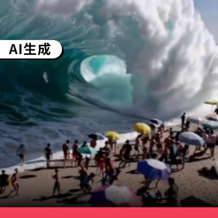網傳AI影像遭誤稱為俄羅斯地震海嘯影片