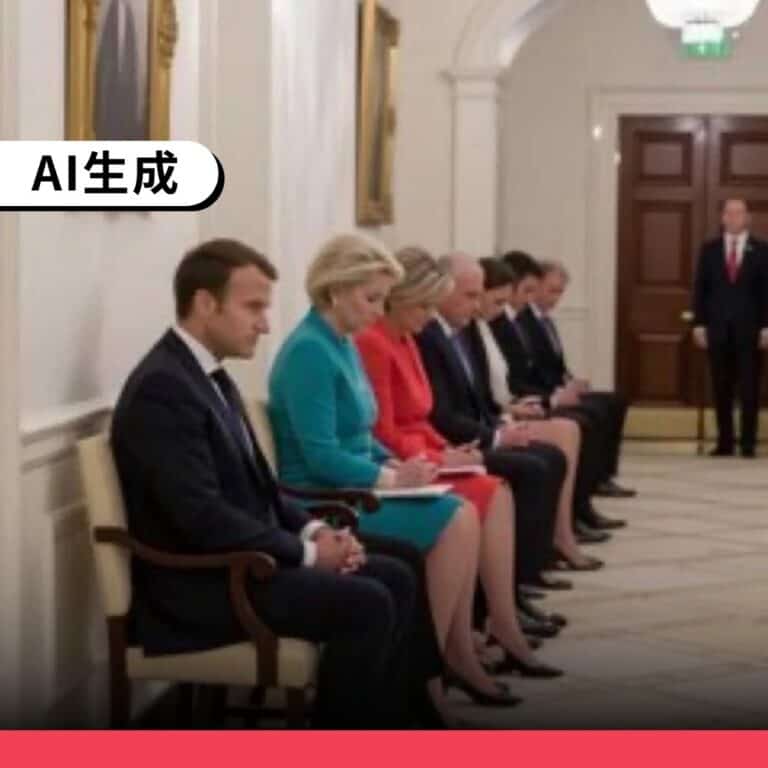 網傳「歐洲領袖排排坐等見川普」為AI生成圖片