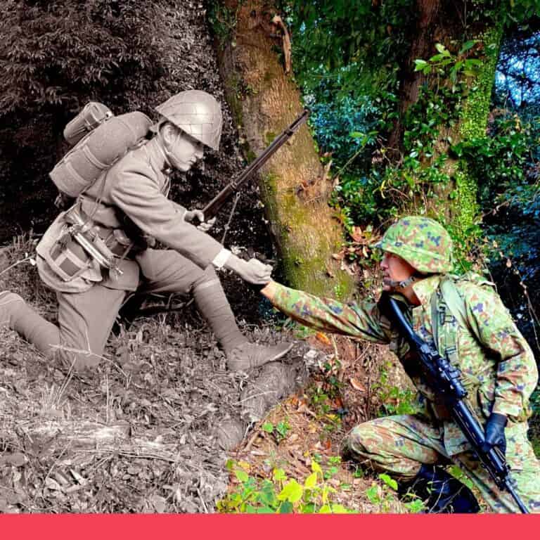 網傳圖片「二戰日軍與現役日軍手拉手」為2020年網友自製，與自衛隊無關