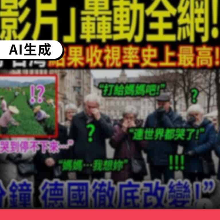 網傳「8分鐘台灣影片創德國收視奇蹟」為AI生成的虛構內容