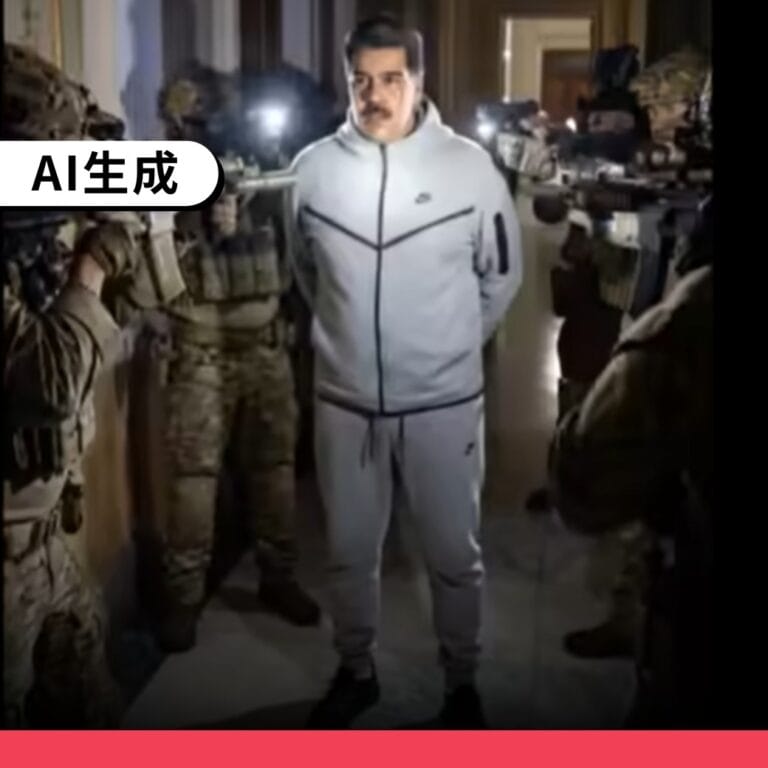 網傳「美軍逮捕馬杜洛實況」影片為AI生成