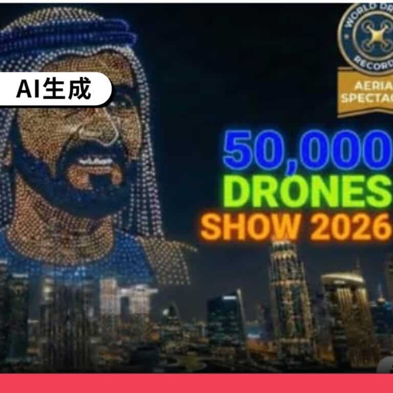 網傳「杜拜5萬架無人機秀」影片為AI生成的虛構影像