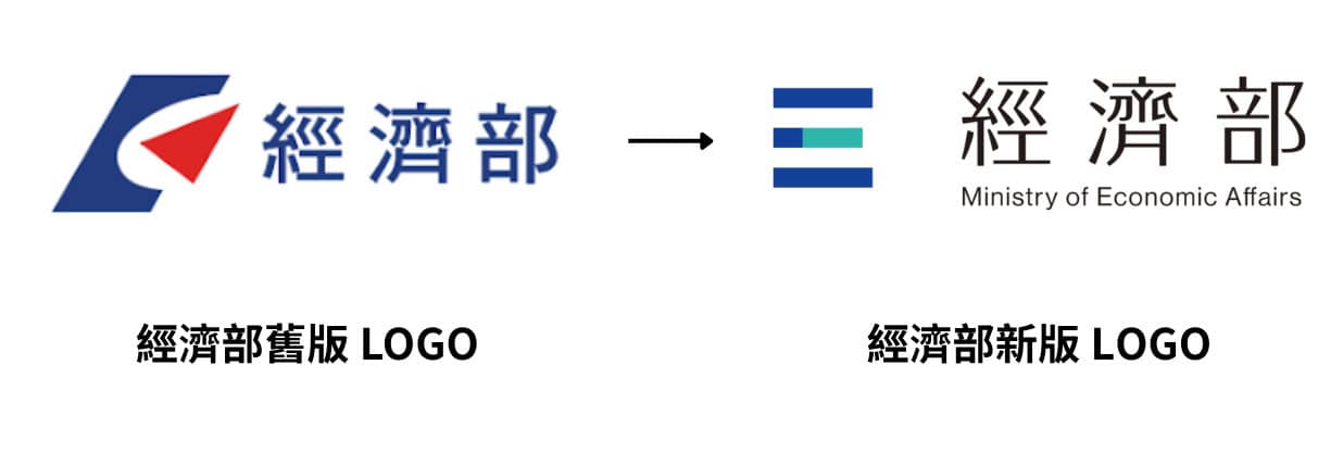經濟部新舊LOGO對比。