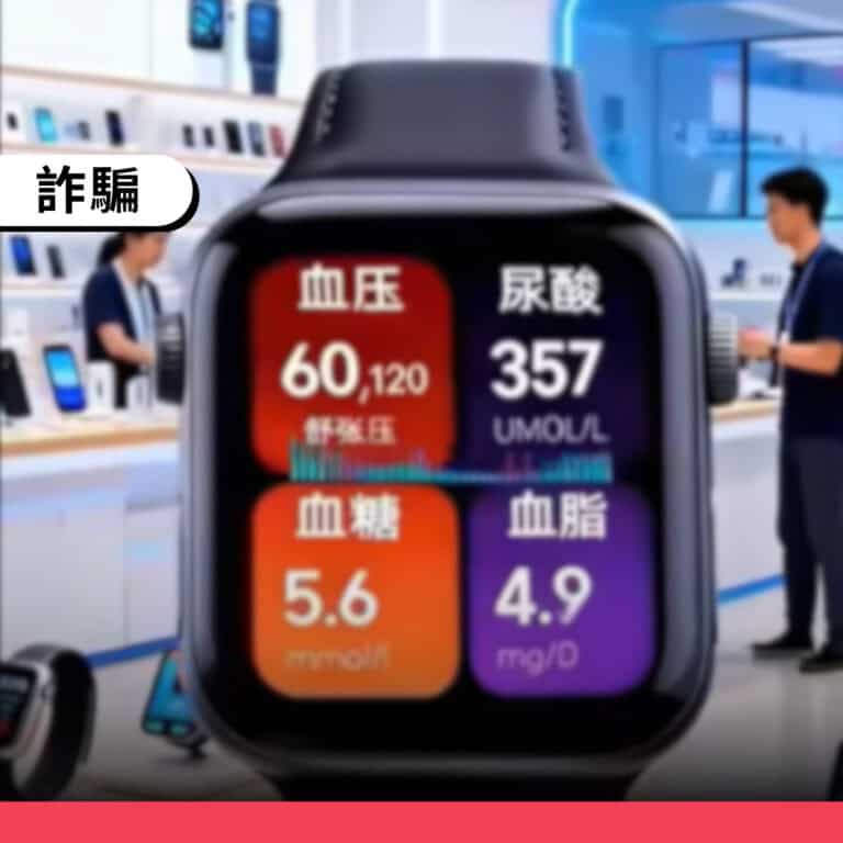 網傳「Garmin無創血糖智慧型手錶破盤價」是一頁式購物詐騙