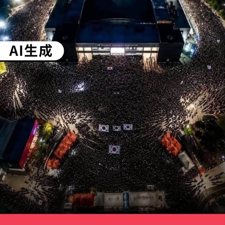 韓國民眾抗議選舉不公，台灣社群出現AI圖混淆視聽