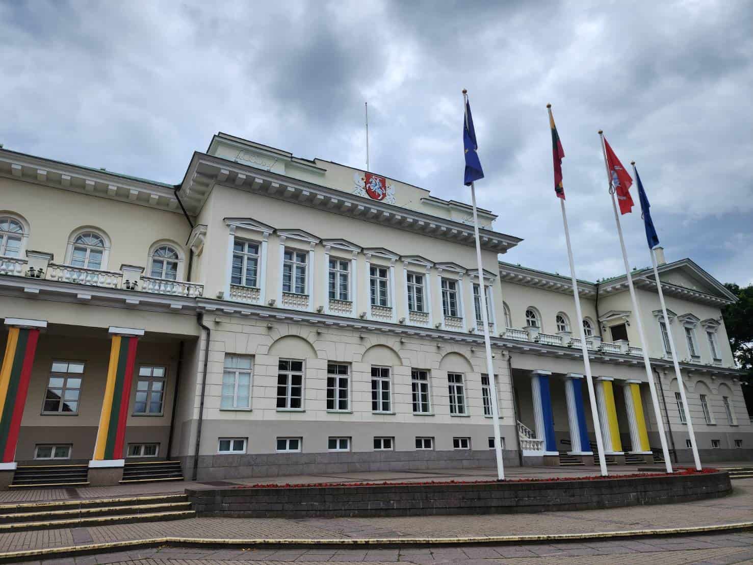 位於立陶宛首都維爾紐斯老城區中心的總統府(Presidential Palace)。(攝影/陳偉婷)