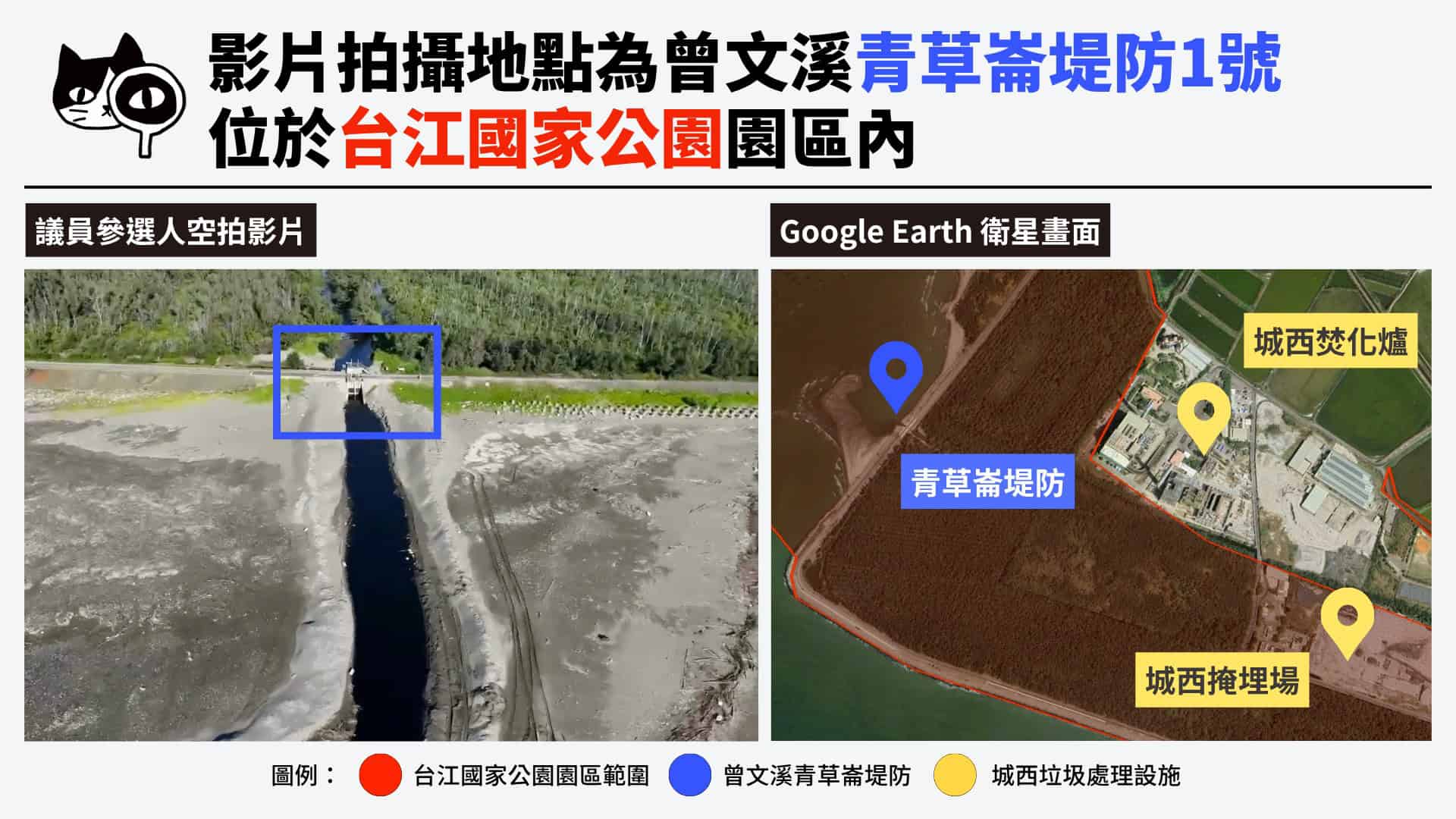 影片拍攝地點位於曾文溪青草崙堤防1號,位於台江國家公園區內