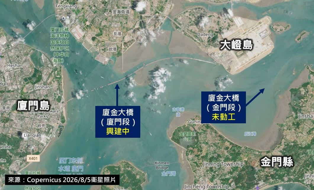 中國「廈金大橋」計畫目前只有興建「廈門段」，作為廈門間聯絡橋樑，無法直通金門。