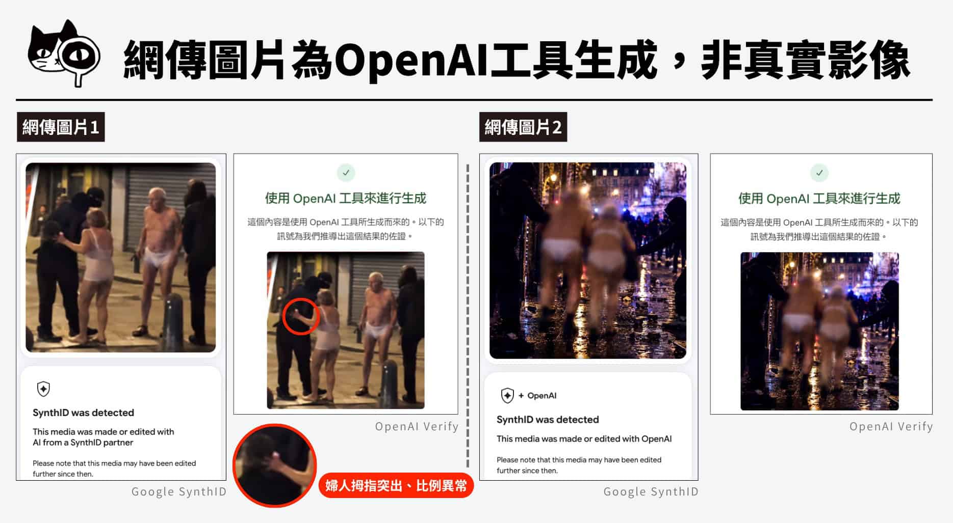 網傳圖片包含SynthID浮水印,顯示圖片曾透過 OpenAI 工具變造
