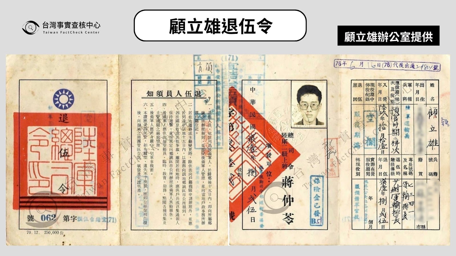 【錯誤】網傳圖卡「沒當過兵顧立雄，當了國防部長」？ - 台灣事實查核中心