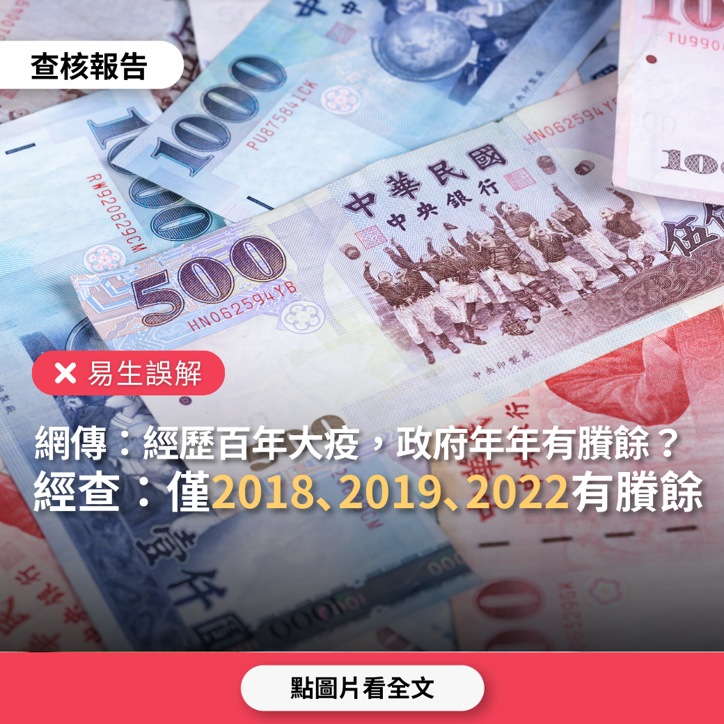 【易生誤解】網傳「經歷3年百年大疫，中央政府仍年年有賸餘」？